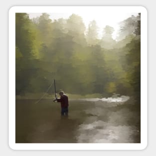 Fishing In The Pinewoods Sticker